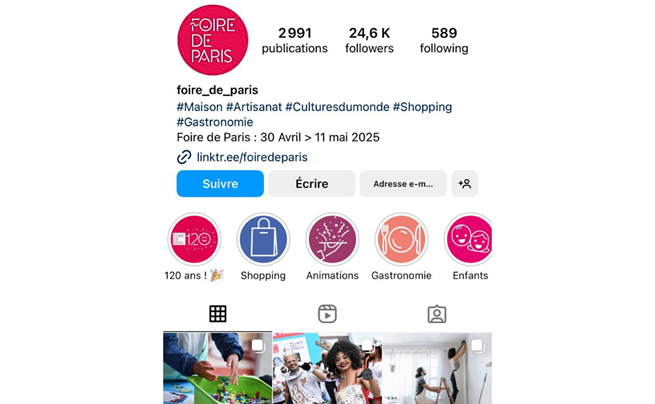 Pack de 3 publications sur les réseaux sociaux de Foire de Paris