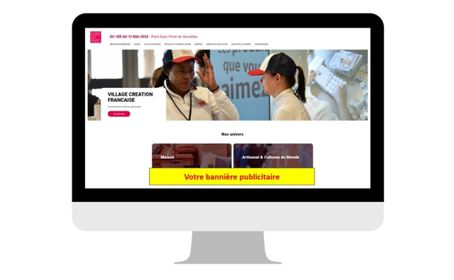 Bannière publicitaire sur le site web Foire de Paris